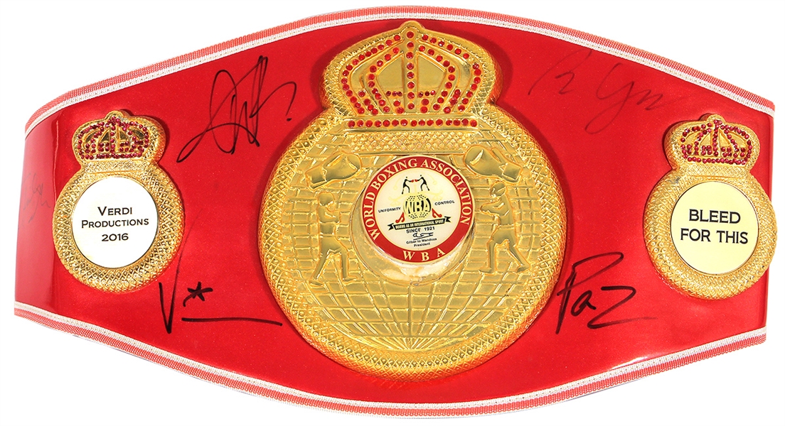 "Bleed For This" Movie Presentation Cast Signed Belt