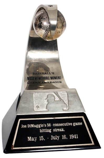 Joe DiMaggio 1941 56-Consecutive Game Hitting Streak Official MLB Trophy