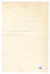First Lady Eleanor Roosevelt Signed Letter to General Evangeline Booth (Salvation Army) JSA