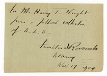 Franklin D. Roosevelt Signed Handwritten Note JSA
