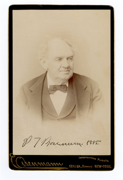 P. T. Barnum Signed Cabinet Photograph JSA