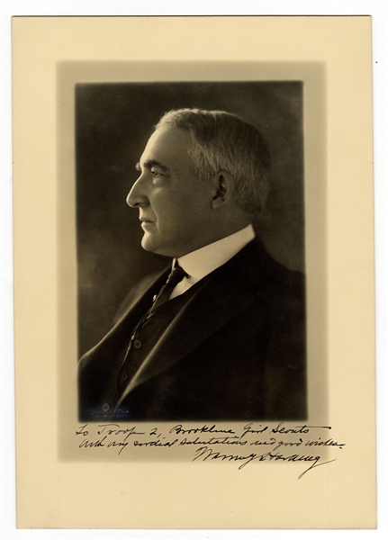 President Warren G. Harding Signed and Inscribed Photograph JSA