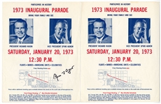 Trio of Spiro Agnew Signed Inaugural Related Items JSA