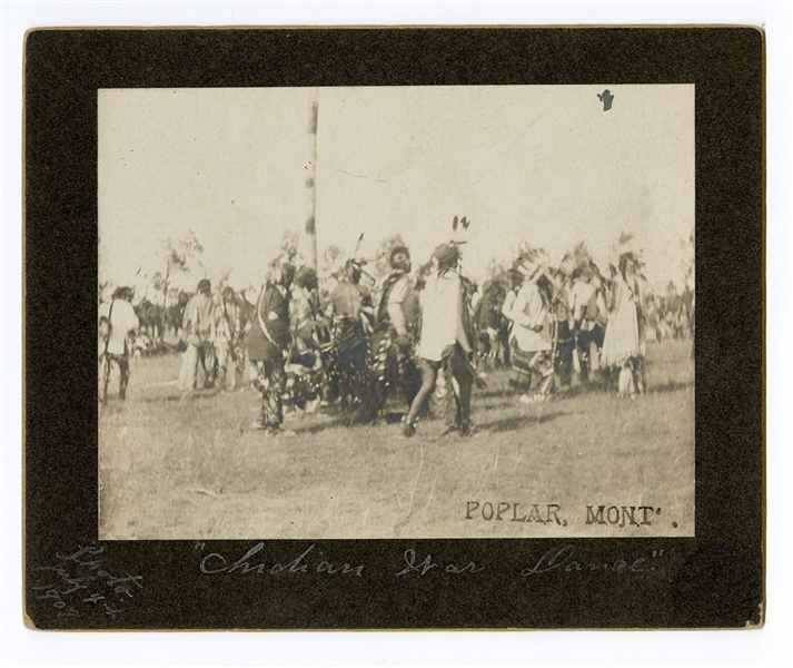 1907 Indian War Dance Photograph July 4 Poplar, Montana