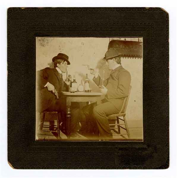 Saloon Duel Antique Cabinet Photograph