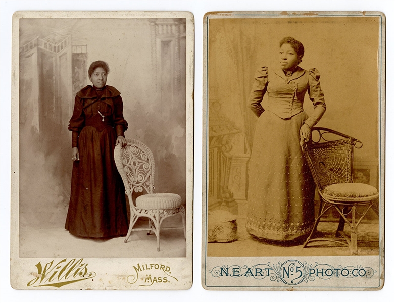 Pair Female African American Cabinet Photographs