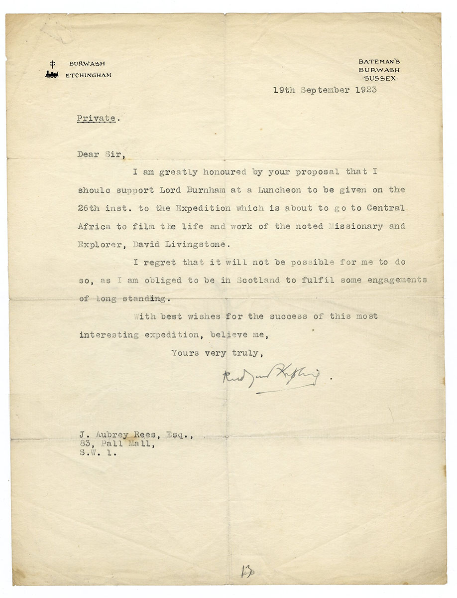 Lot Detail - Rudyard Kipling Signed Letter JSA
