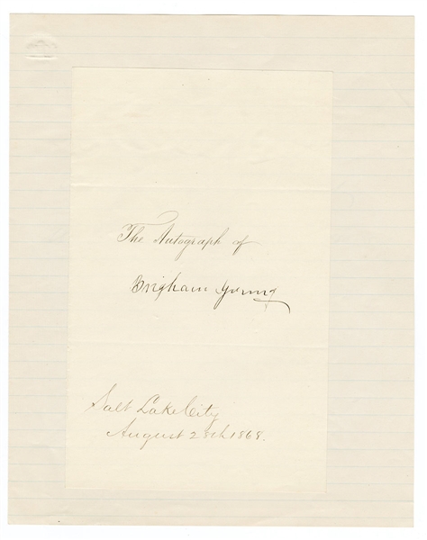 Brigham Young Autograph Page JSA