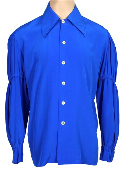 Elvis Presley Owned and Worn Iconic Royal Blue IC Costume Company Shirt