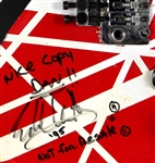 Eddie Van Halen Played and Signed Custom Striped Kramer Frankenstrat Guitar with Eddie’s Cigarette Butts JSA