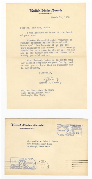 Robert Kennedy Signed Letter and Envelope JSA