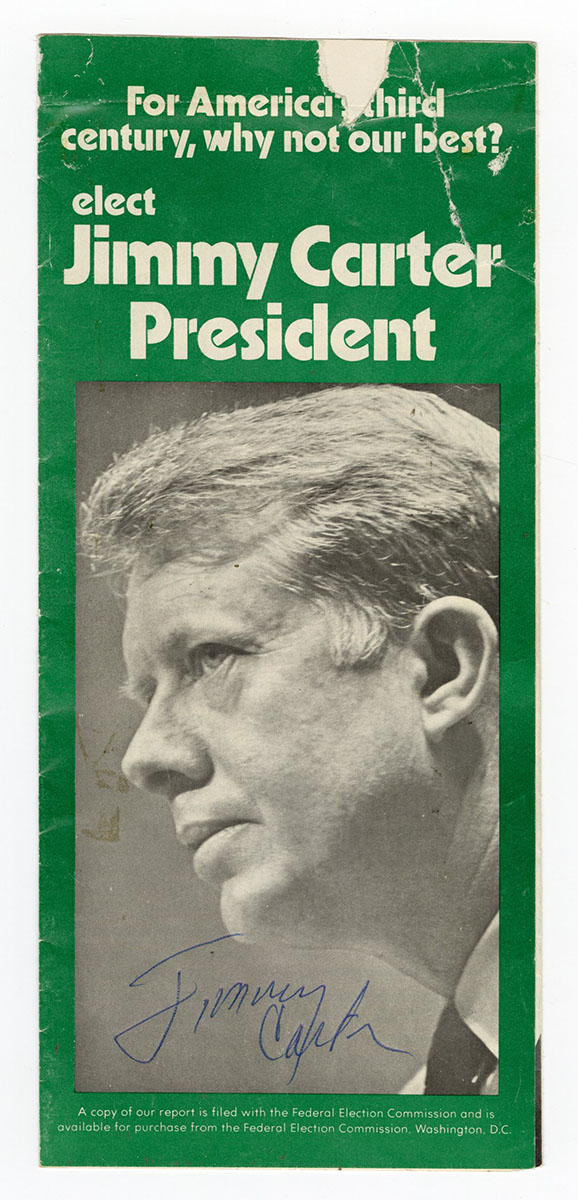 Lot Detail Jimmy Carter Signed Presidential Election Campaign