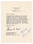 Gerald Ford Signed White House Letter JSA