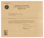 J. Edgar Hoover Signed Letter JSA