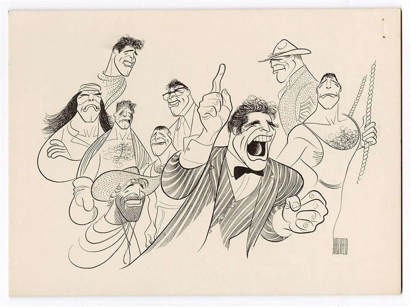 Burt Lancaster Stunning Original Al Hirschfeld Print
