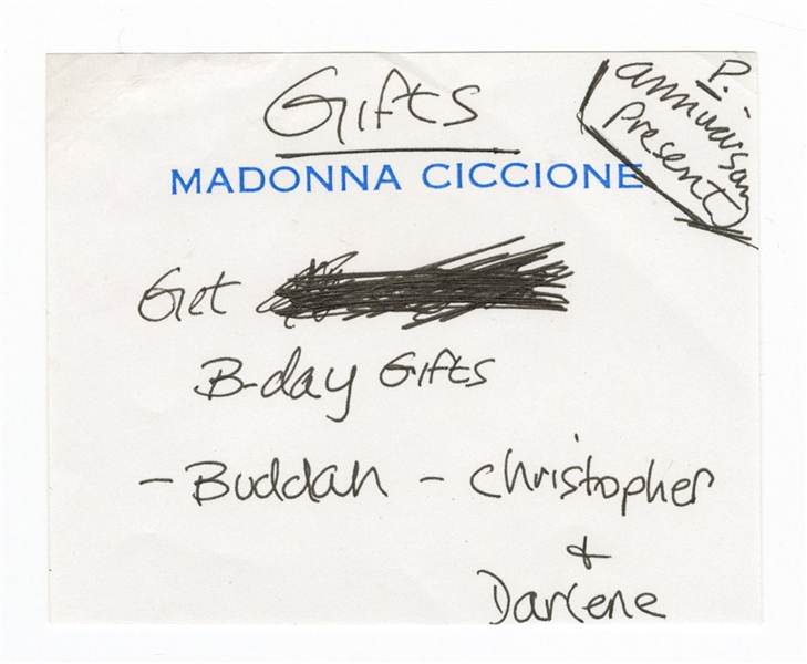 Madonna Handwritten To-Do List "Girls"