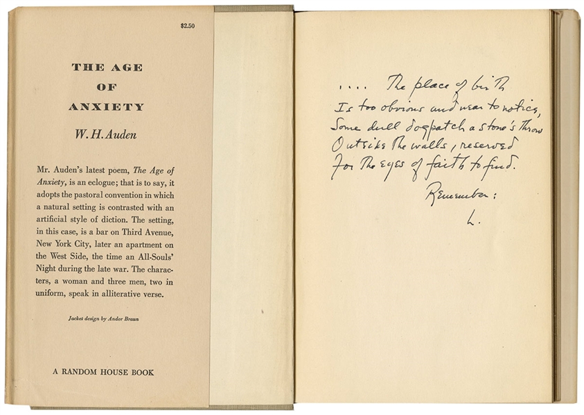 W.H. Auden Handwritten Poem on “The Age of Anxiety” Poem Book