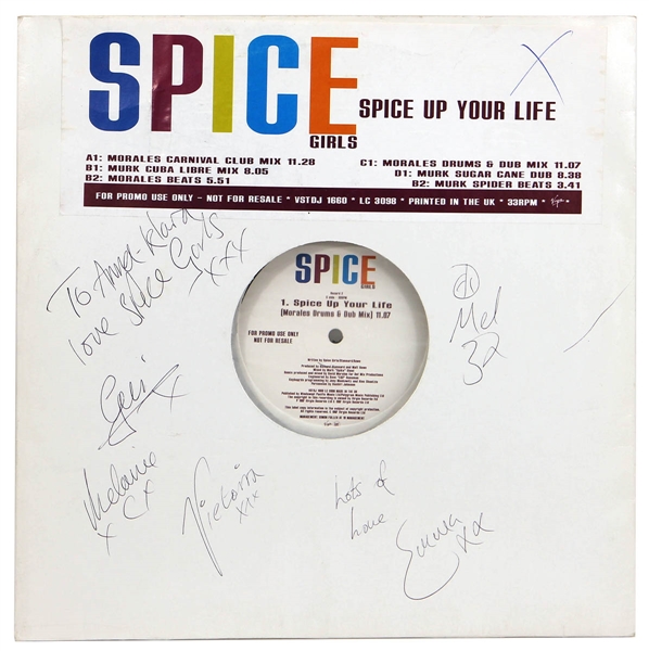Spice Girls Vintage Signed "Spice Up Your Life" 12 Inch JSA
