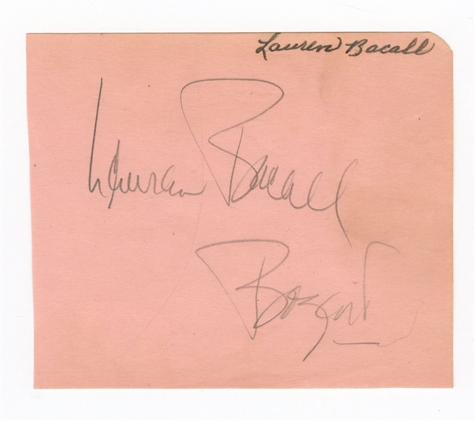 Lauren Bacall Bogart Signed Cut JSA