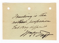 William Howard Taft Signed Cut JSA