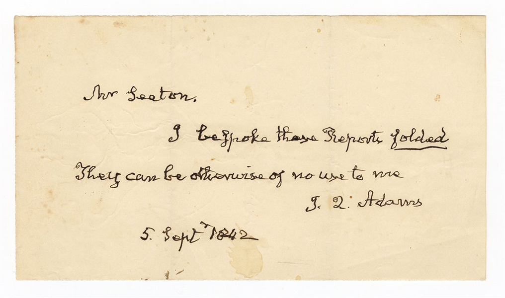 John Quincy Adams Handwritten Letter JSA