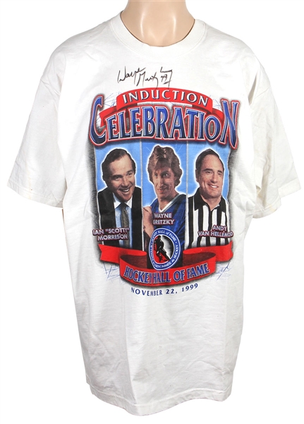Wayne Gretzky Signed Hockey Hall of Fame T-Shirt JSA