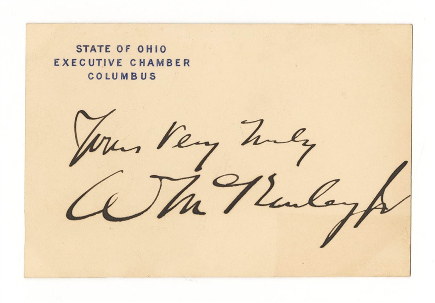 William McKinley Signature Card (Ohio State House) JSA