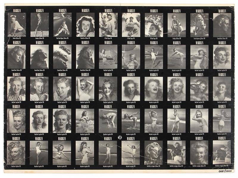 Marilyn Monroe Original Limited Edition Andre de Dienes Private Collection Uncut Card Sheet