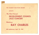 Ray Charles University of Michigan Concert Hall Ticket