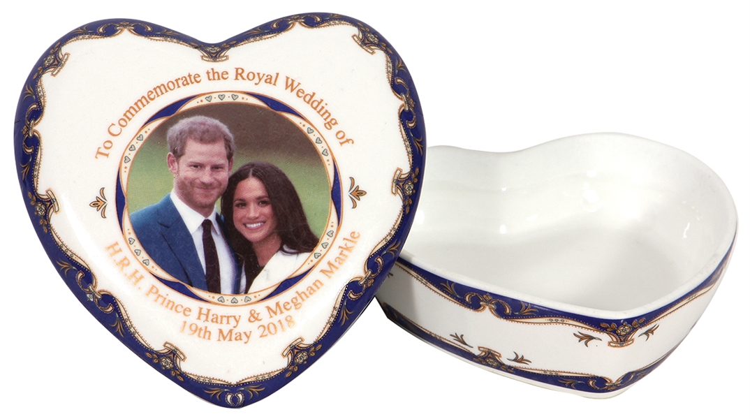 H.R.H. Prince Harry and Megan Markle Wedding Original Royal Heritage Fine China Heart Box