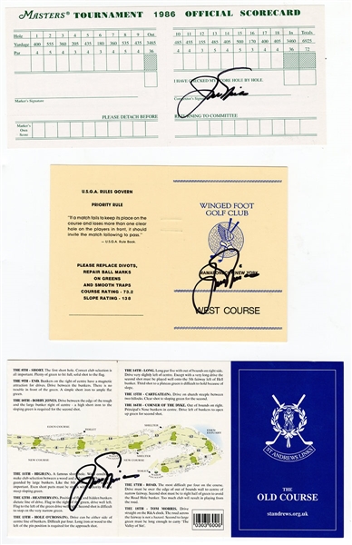 Jack Nicklaus Signed Scorecards (3) including 1986 Masters