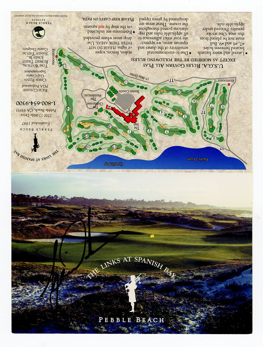 Lot Detail Tiger Woods Signed Spanish Bay Pebble Beach Scorecard