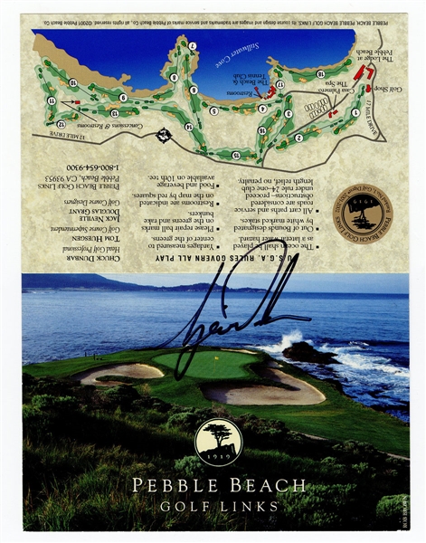 Tiger Woods Signed Pebble Beach Scorecard