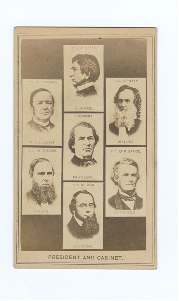 President Andrew Johnson and His Cabinet 1800s CDV