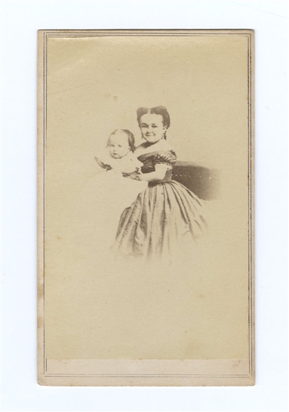 Mrs. Tom Thumb and Child CDV