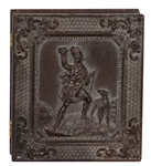 (2) Civil War Soldiers Tintype in Gutta Percha Case