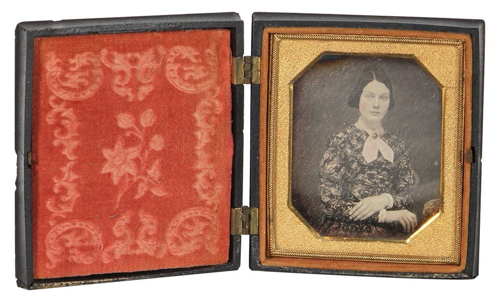 Well Dressed Woman Daguerreotype in Gutta Percha Case