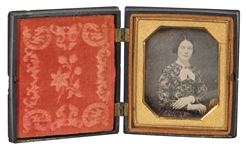 Well Dressed Woman Daguerreotype in Gutta Percha Case