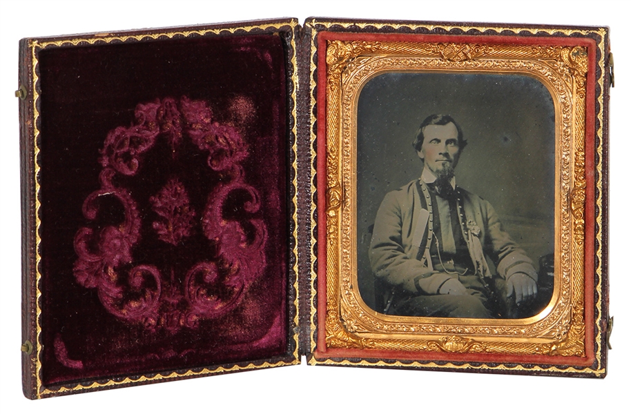 Confederate Civil War Soldier Encased Tintype
