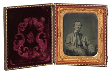 Confederate Civil War Soldier Encased Tintype