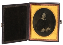 Well Dressed Woman Encased Tintype