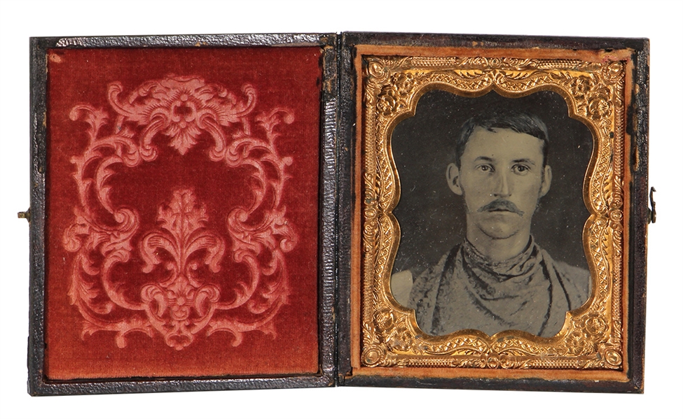 Mustached Man Encased Tintype