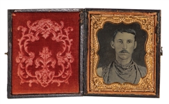 Mustached Man Encased Tintype