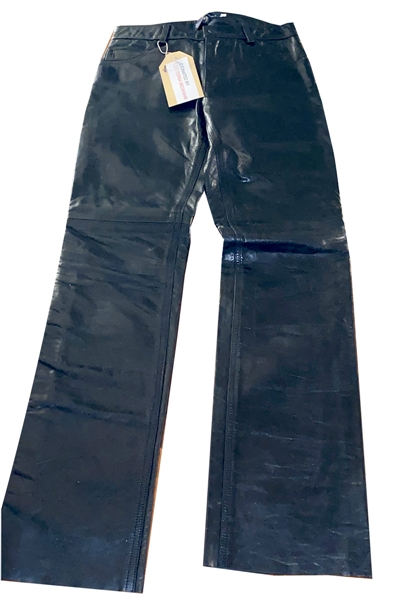 Spice Girls Victoria Beckham Owned and Stage Worn Black Leather Trousers