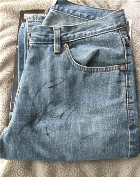 Spice Girls Geri Halliwell Signed and Stage Worn Warehouse Denims
