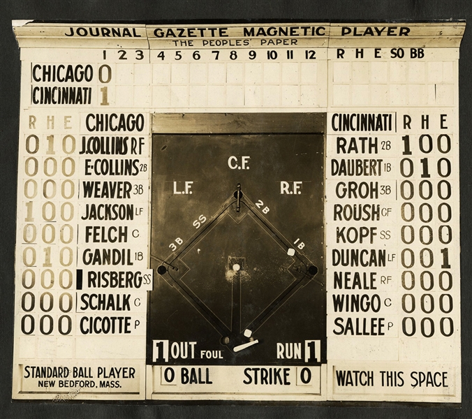1919 World Series Player Board Photograph with “Shoeless” Joe Jackson ex-Barry Halper