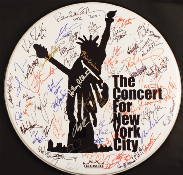 Concert for New York City 9/11 Signed Drumhead