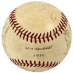 1950 New York Yankees Signed Baseball (CH DiMaggio) JSA LOA