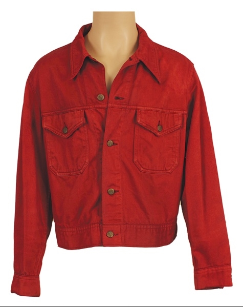 Elvis Presley "Stay Away Joe" Film Production Worn Red Wine Denim Jacket