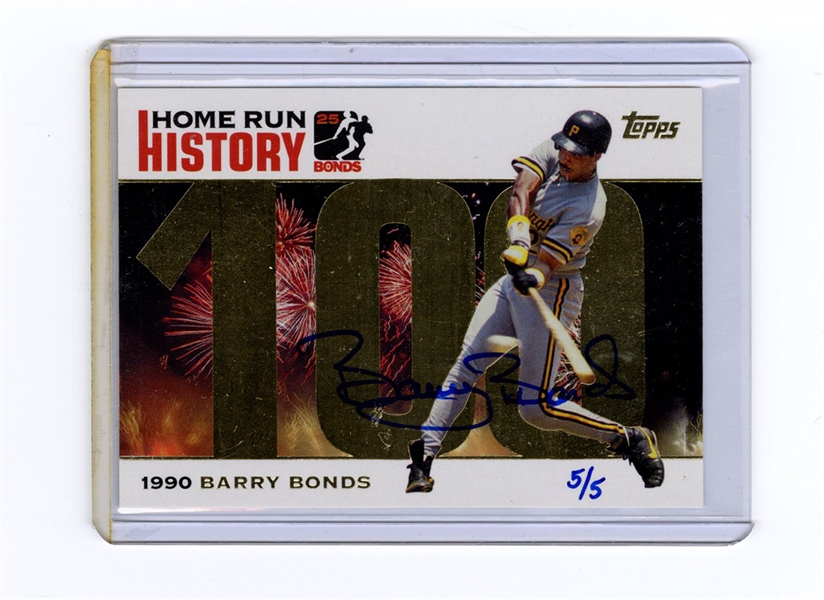 2005 Topps Home Run History Barry Bonds Autograph 5/5